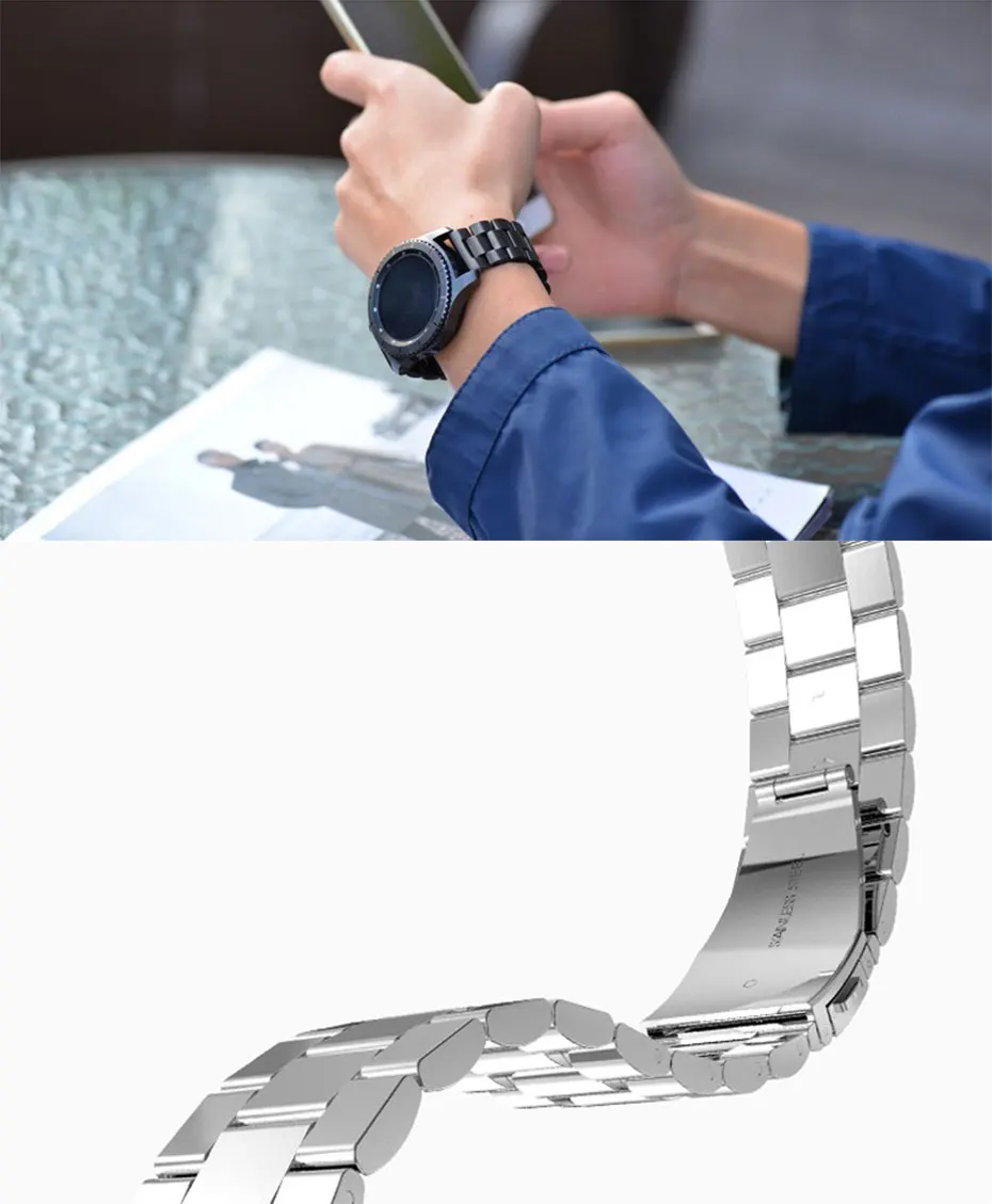 UTHAI S07 костюм для samsung gear S2/S3 20 мм 22 мм из нержавеющей стали ремешок для часов стильная простота