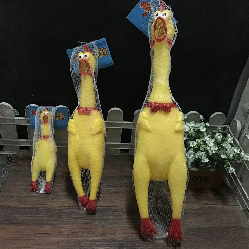 Забавная желтая курица кричащая Рубиновая звуковая выдавливающая игрушка для