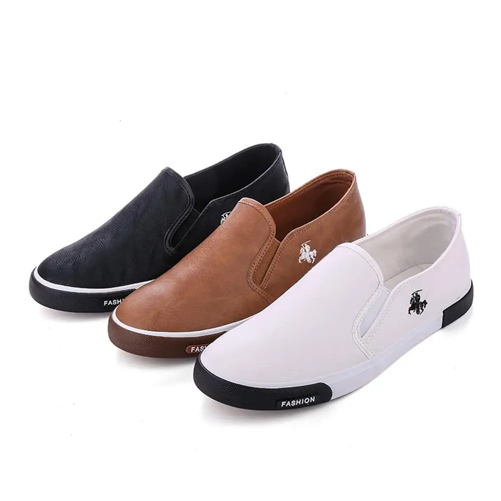 2018 New Mens Shoes 39-45 Fashion Outdoor loafers Walking Black Men Casual Leather Flats | Обувь