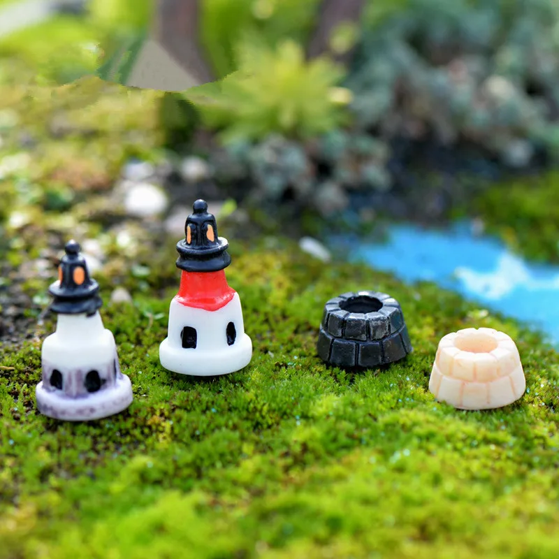 10 штук винтажных хорошо Маяк миниатюрный волшебный сад Террариум фигурки мини