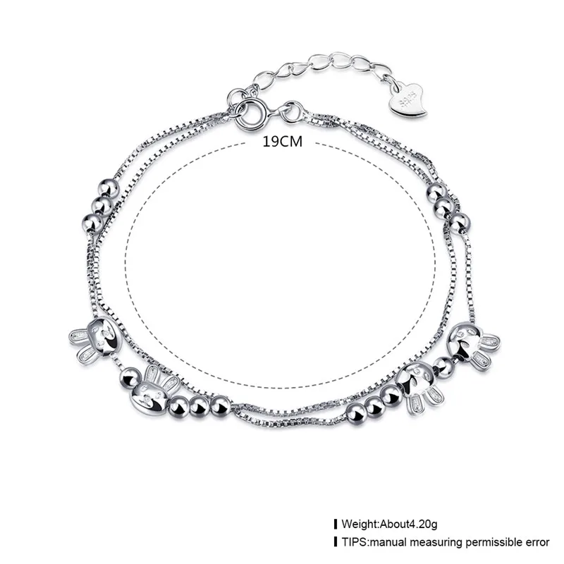TengMaxi wholesale 925 Sterling Silver Rabbit Bracelet for Party fashion jewelry Bangle Animal Exquisite Women | Украшения и