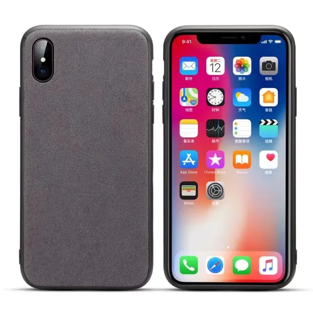 Enchicas микрофибры замши для IPhone X 6 6S 7 8 Plus Мягкие TPU Край жесткий PC Обложка простой |