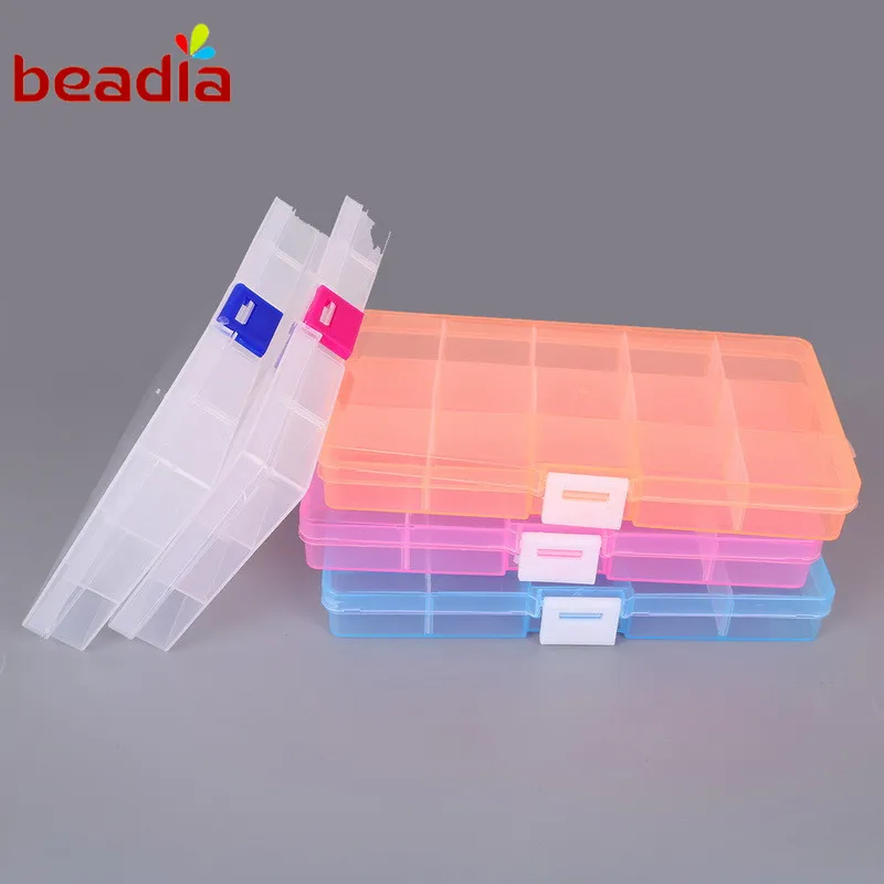 Регулируемая прозрачная шкатулка для ювелирных изделий 10 ячеек 17 4*9 8*2 2 см |