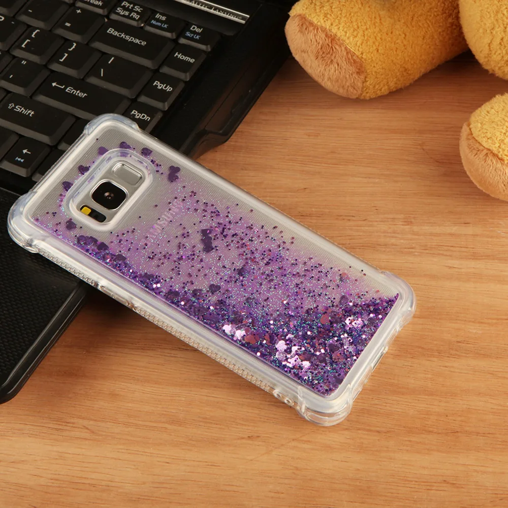 Luckbuy Жидкий блеск песок звезды мобильный Телефонные Чехлы для Samsung Galaxy S8 s8plus S7 Edge Note8 сердце динамический Пластик сзади Fundas