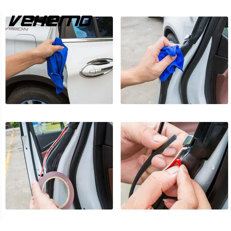 

10M Car Auto Door Edge Protector Sealing Strip Seal With Adhesive Car Styling PVC black Soundproof Dustproof Weatherstrip