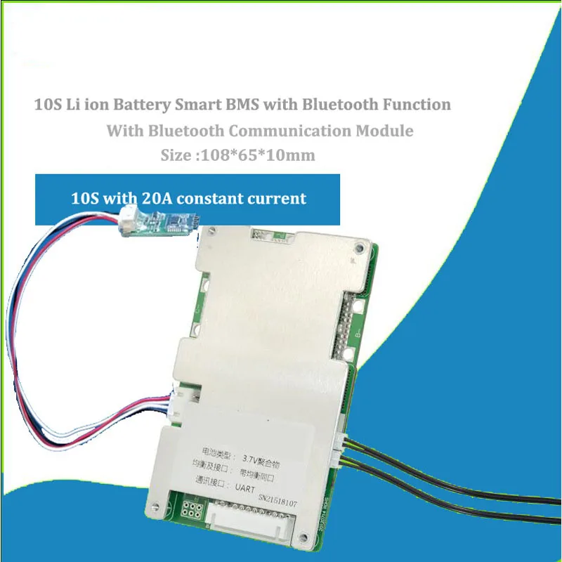 10S 36V литий ионный аккумулятор smart Bluetooth BMS и PCB 42V 18650 литиевое программное