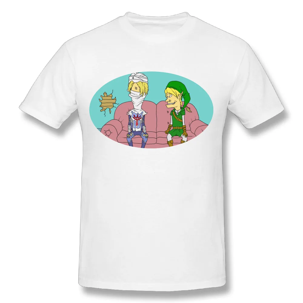 Забавная Мужская футболка с надписью «Beavis and Butthead», Мягкая стильная футболка легенда о Зельде Homme - Цвет: Белый