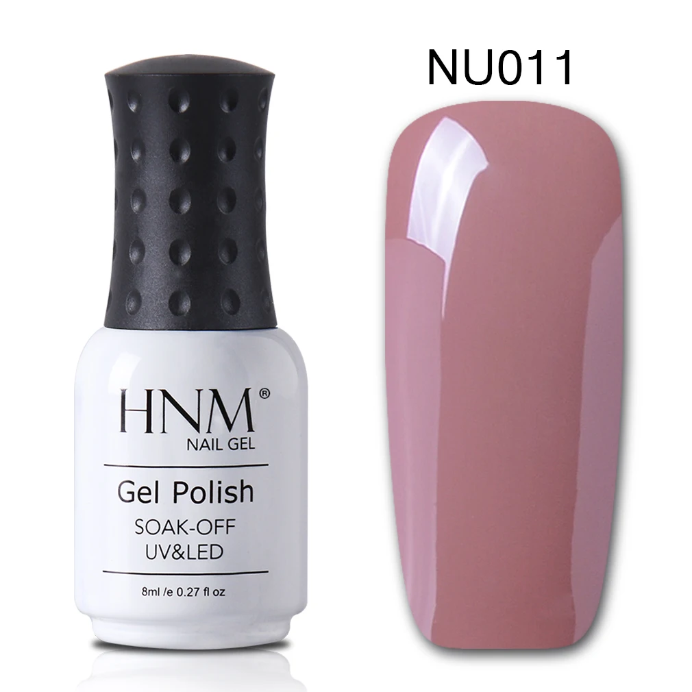 nude 11 HNM 8 мл Гель-лак для ногтей Чистый Розовый Цвет замачиваемый УФ светодиодный лак для нейл-арта Полупостоянный Гибридный Гель-лак базовое верхнее покрытие - Цвет: nude 11