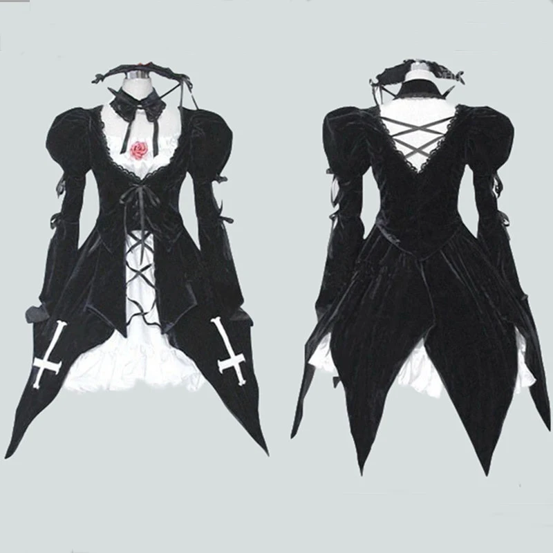 Rozen Maiden Suigintou ртутная лампа черное платье Косплей Костюм - Цвет: women size