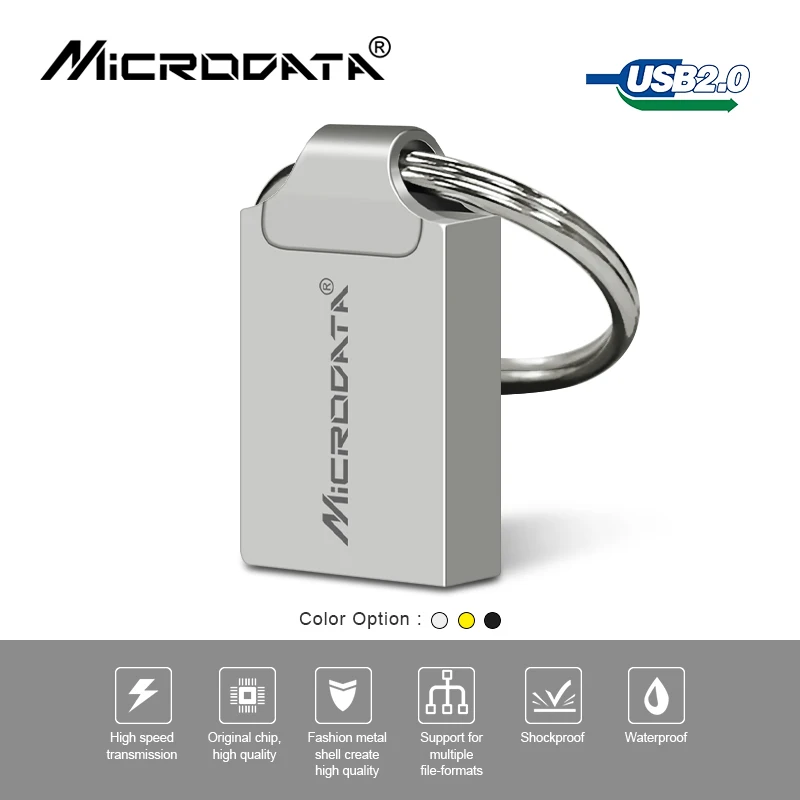 Мини-металлическая ручка с кольцом для ключей, металлический USB флеш-накопитель, 128 ГБ, 64 ГБ, 32 ГБ, 16 ГБ, 8 ГБ, микро-карта памяти, u-диск