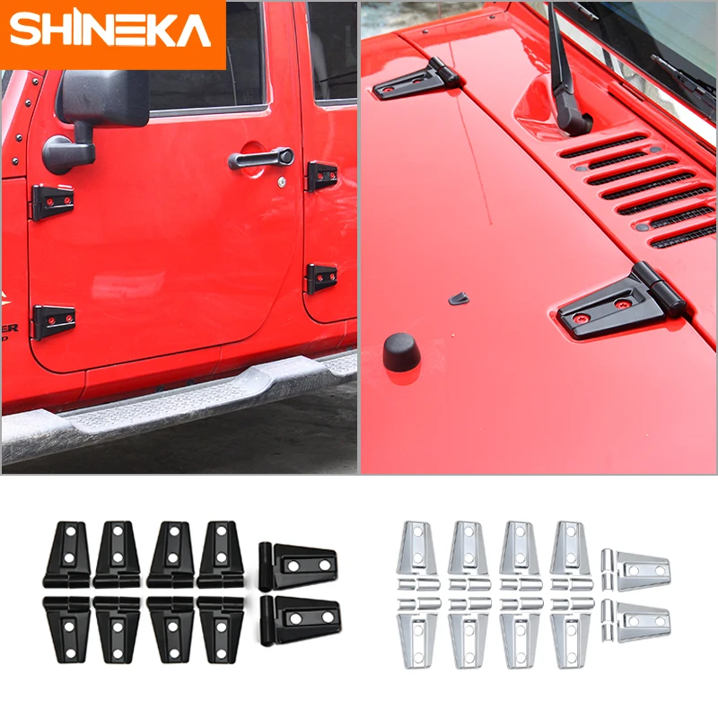 

SHINEKA Door Hinge Kits For Jeep Wrangler JK Car Door Front Engine Hood Hinge Cover Protector For Jeep Wrangler JK 2007-2017