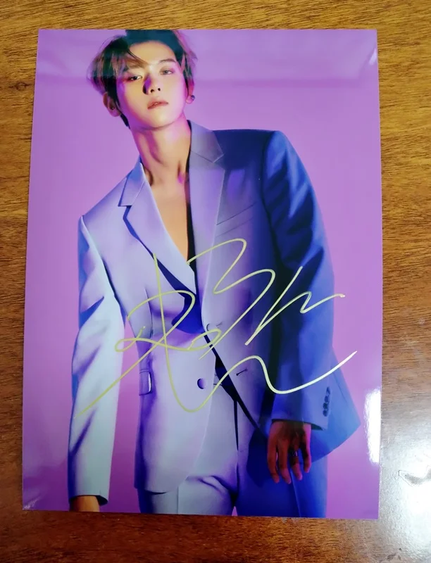Ручная подпись EXO BAEK HYUN фото с автографом LOVE SHOT 5*7 122018A|Открытки и приглашения| |