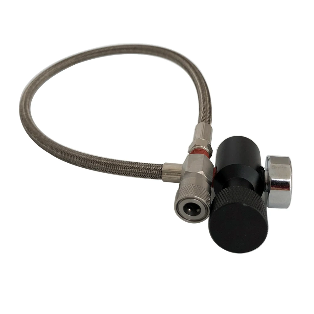 Клапан вкл/выкл QUPB PCP ASA с манометром 1/8NPT и резьбой шланга для газового цилиндра HPA