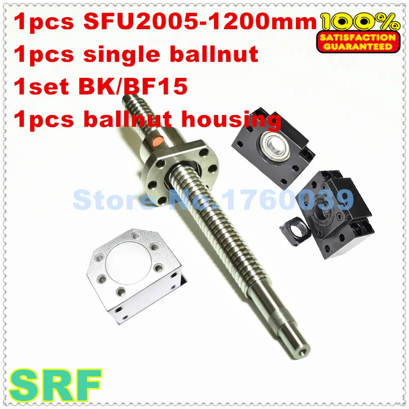 

SFU2005 20 мм набор винтов в рулоне: 1 шт. SFU2005-L1200mm + 1 шт. одна шариковая гайка + 1 комплект BK/BF15 + 1 шт. 2005 корпус шариковой гайки для ЧПУ