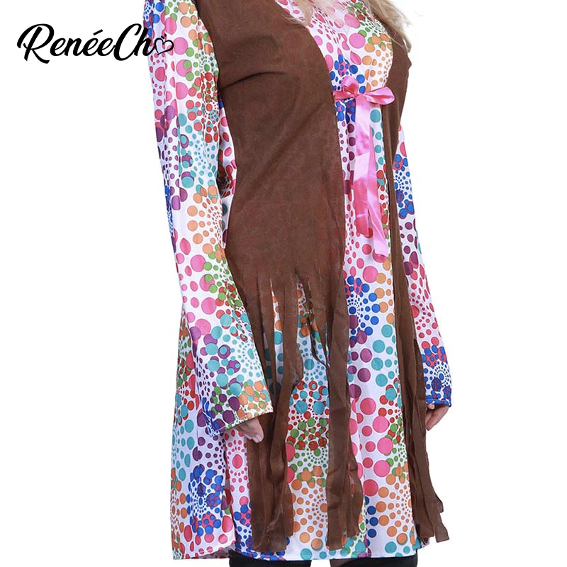 2018 Women Hippie Costume Adult Carnival Party 1960`s Retro Peace And Love Halloween For Fancy Dress |