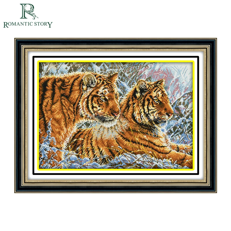Набор для вышивки Снежный Тигр романтическая история вышивка крестиком Наборы