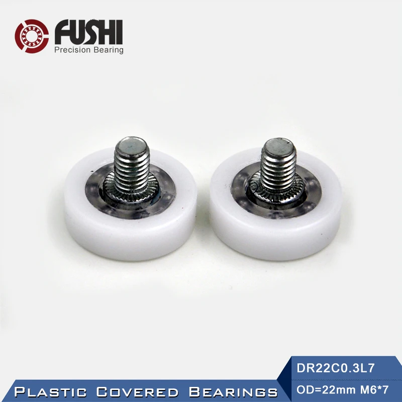 DR22C0.3L7 подшипник шкива с резьбой 6*22*7 мм (2 шт.) двери и окна роликовые бесшумные