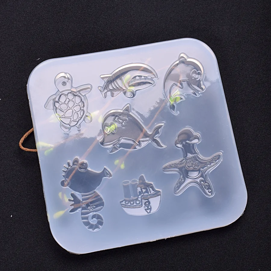 Starfish Dolphin Ship Combination Silicone Mould DIY Resin Decorative Craft Jewelry Making Epoxy Molds For H619 | Дом и сад