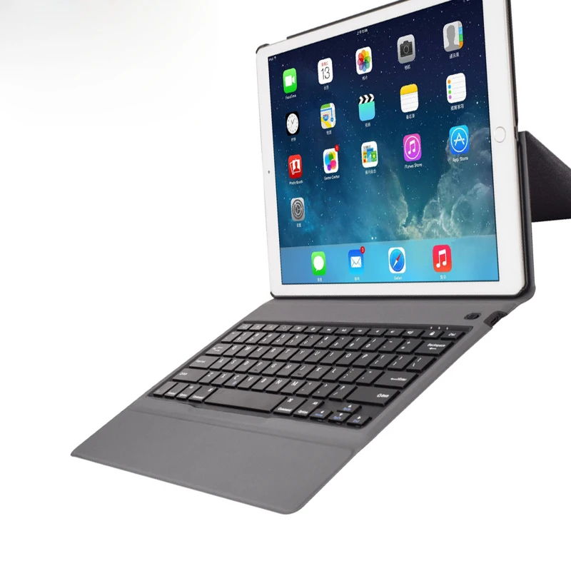 [Новинка] Ультра тонкая bluetooth беспроводная клавиатура для iPad pro 12," выпущен, высококачественный кожаный чехол+ дизайн «Все в одном»