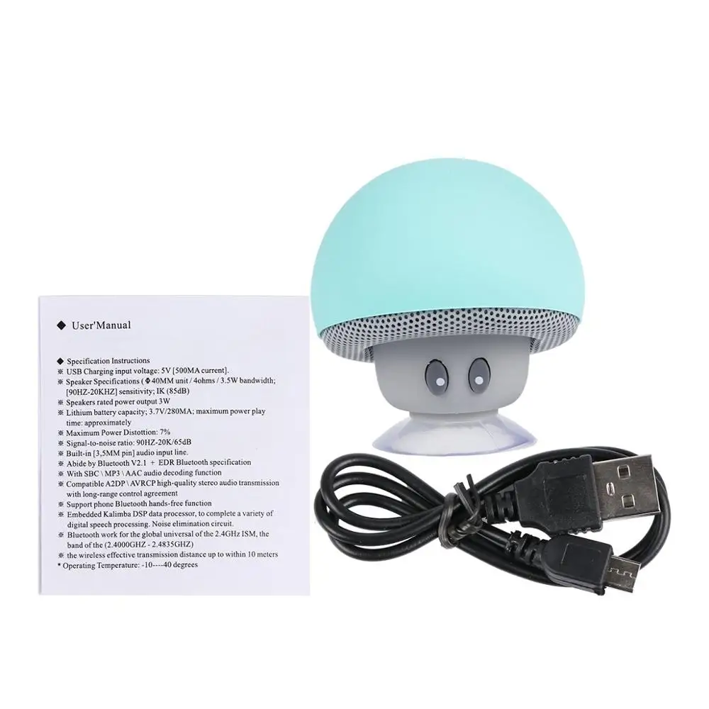 Портативная Водонепроницаемая стерео Bluetooth Колонка в стиле грибов милая