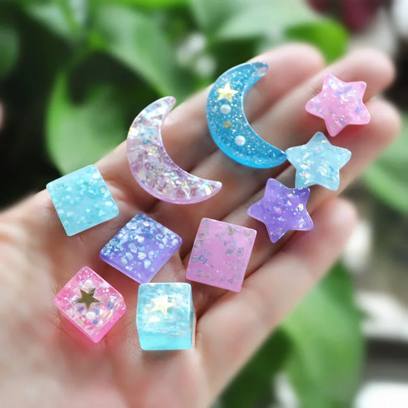 

20pcs resin moon and star beads for DIY earring decoration