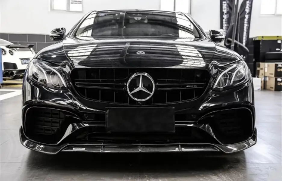 Углеродное волокно передний бампер для губ Авто диффузор боковые юбки benz E class W213