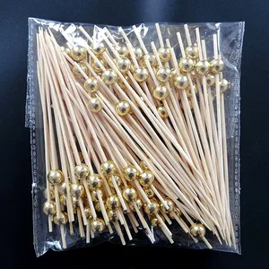 100 шт. 12 см бисером фрукты знак коктейль Десертная Вилка деревянные фруктовые закуска зубочистки шарик фрукты деревянная зубочистка