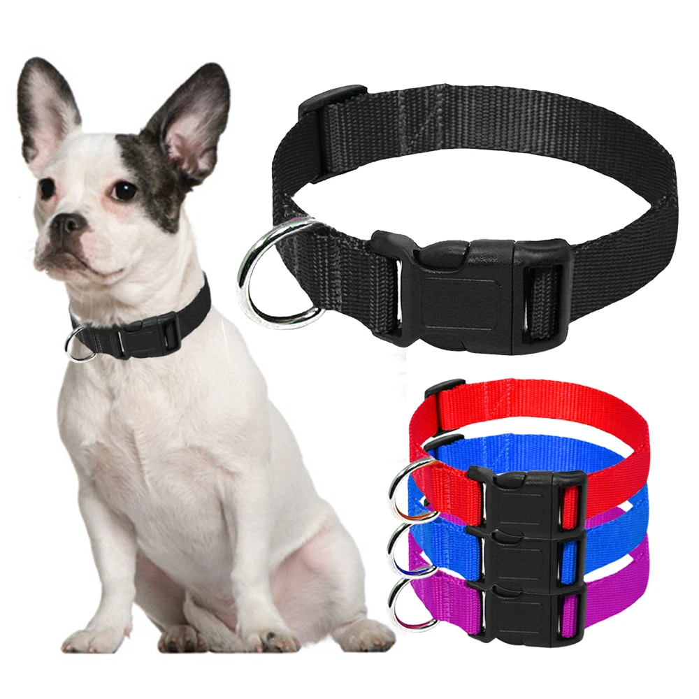 

Durable Nylon Dog Collar Adjustable Pet dog Collars Pet Puppy Necklace for Small Medium Large Breeds Basic Collar Size XS S M L