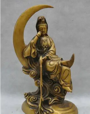 13 China Buddhism Bronze Guanyin Bodhisattva Goddess Buddha Sculpture Statue | Дом и сад
