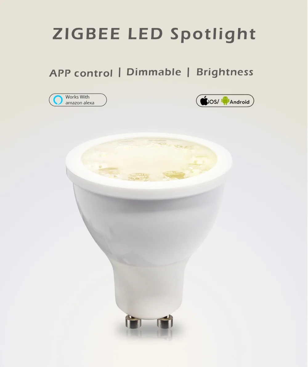 12 шт./компл. ZIGBEE ZLL RGB+ CCT RGBW WWCW светодиодный прожектор, E27/E26/GU10, 5 Вт, двойная белая и Цвет колпак для лампы, с поддержкой диммера, для Amazon Echo plus