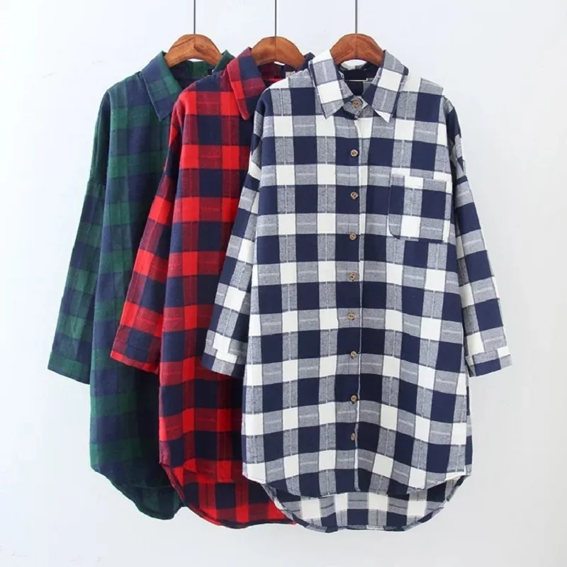 Новинка весна/зима женские рубашки клетчатая ткань для беременных Одежда плюс