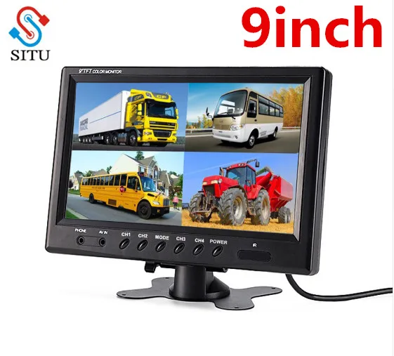 Монитор для видеонаблюдения 9 &quotTFT LCD 4 разъема RCA 6 режимов | Безопасность и защита