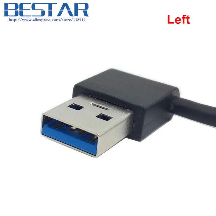 Левый и правый угловой 90 градусов USB3.0 USB 3 0 A папа к Micro B черный кабель|usb 3.0|degree angleusb