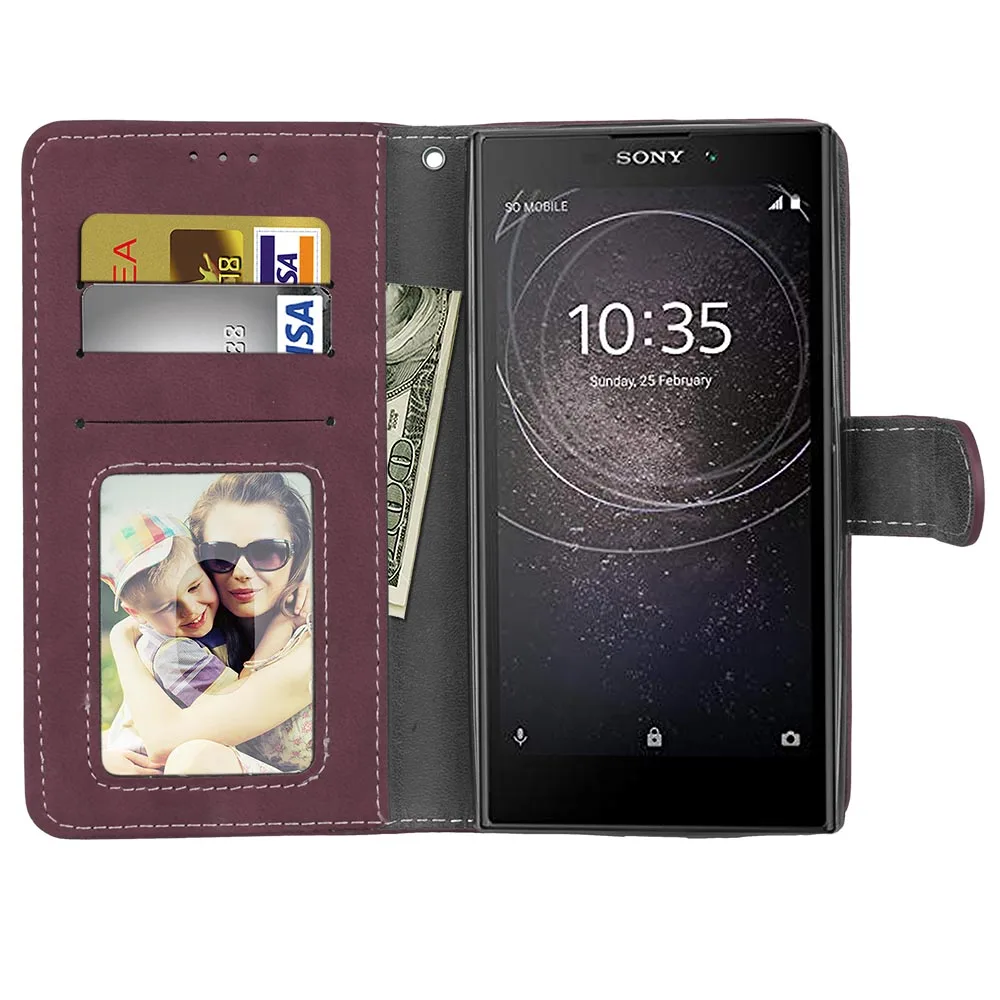 Флип кейс для Sony Xperia L2 XA2 ультра Чехол кошелек с подставкой задняя крышка XZ2 Compact