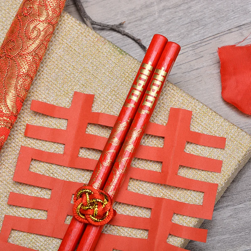 Китайские палочки для еды BalleenShiny из красного дерева с узлом ручной работы суши - Фото №1
