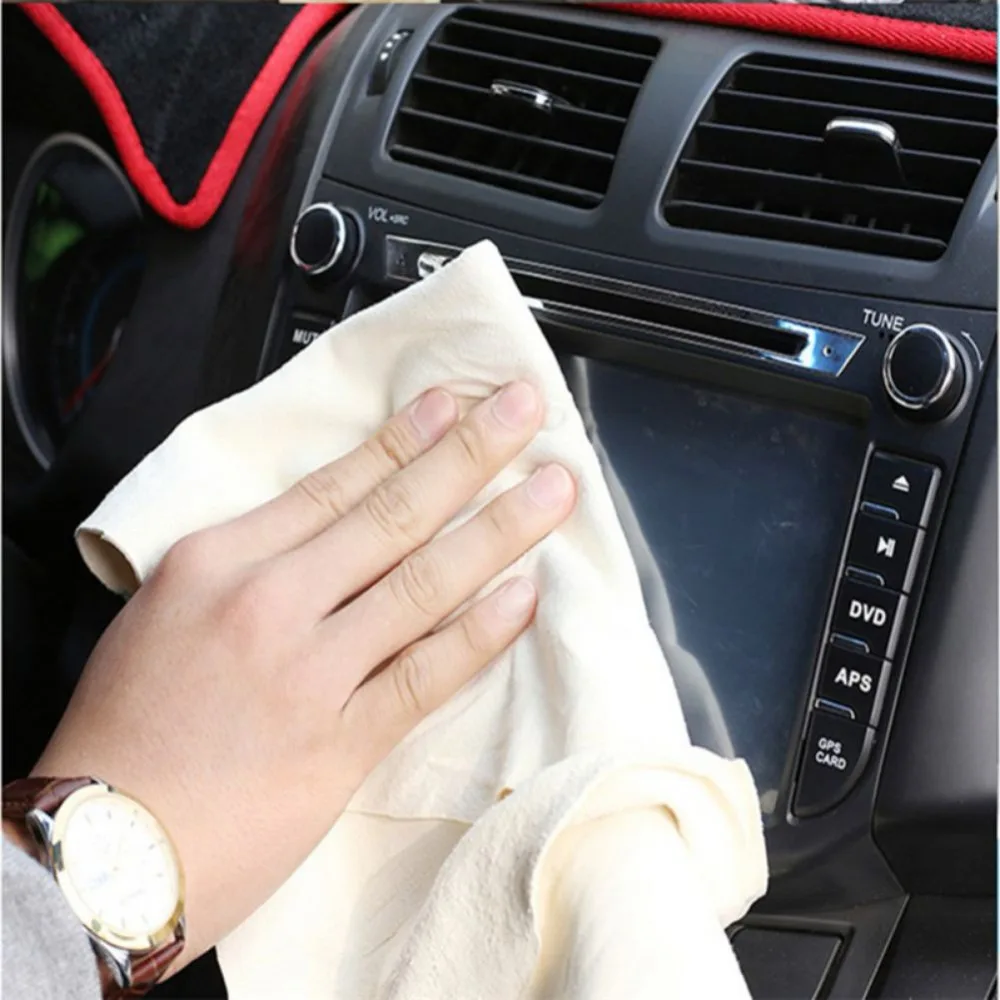 

Natural Shammy Chamois Leather Car Cleaning Towels Drying Washing Cloth 3 Size