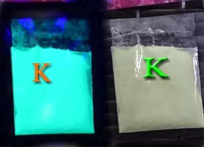 Пигментный Порошок реактивный от УФ-излучения длинный желтый зеленый после