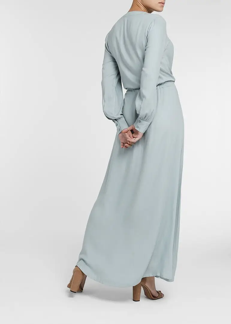 Элегантное мусульманское однобортное Макси платье Abaya простое кимоно туника