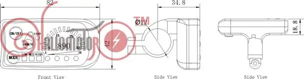 Ebike 24V 36V 48V eBike 3-Speed PAS LED890 панель управления дисплей для электрического велосипеда