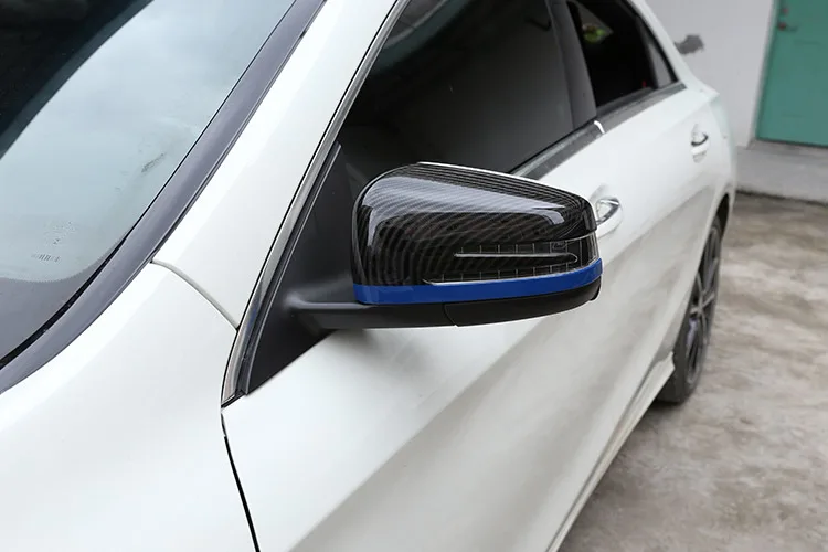 Углеродное волокно Бортовая дверь ABS Зеркало заднего вида Кепки Накладка для Mercedes Benz w176 w246 w204 w212 w221 w117 w218 x156 x204 Запчасти