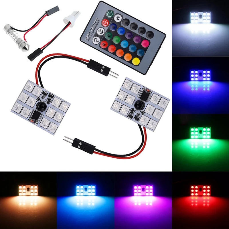 2 шт./компл. T10 12SMD RGB светодиодный автомобильный купольный светильник для чтения