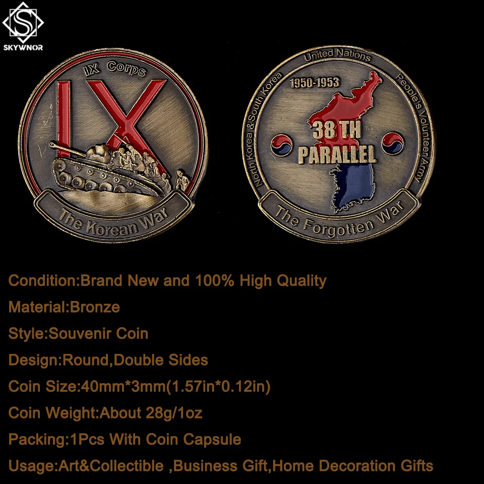 1950 1953 US.Army IX Corps медная 38 я параллельная Корейская война забытая памятная