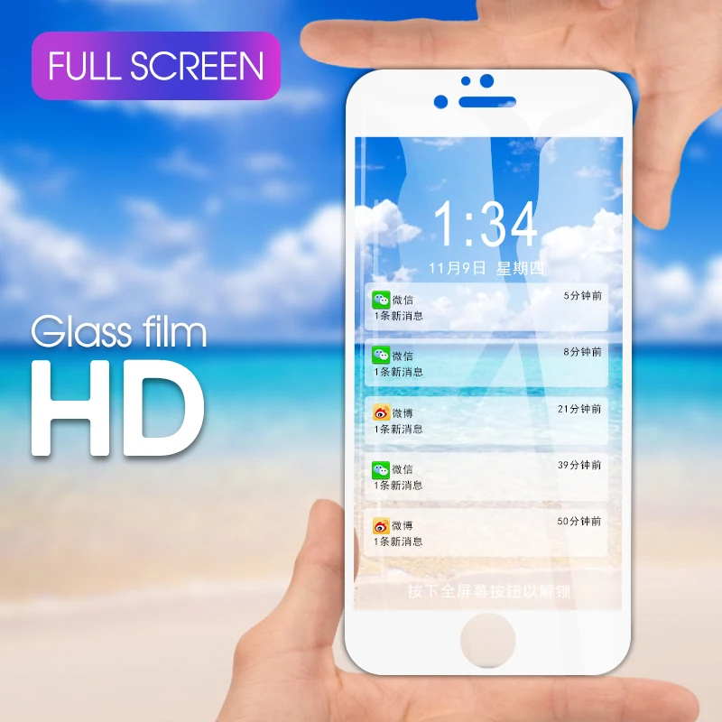 Ультратонкое полное покрытие из закаленного стекла для iPhone 7 8 5 6 S Plus 5C 5S SE 11 Pro Max