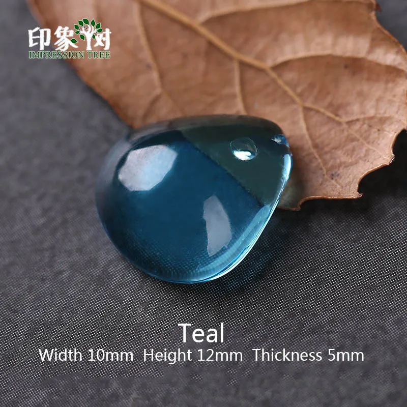 Teal 10pcs Стеклянные кабошоны в форме капли, 10 шт., 10х12 мм, кристаллические бусины в форме цветущих цветков и лепестков цвета опала ручной работы для изготовления ювелирных украшений, модель 16015 - Цвет: Teal 10pcs