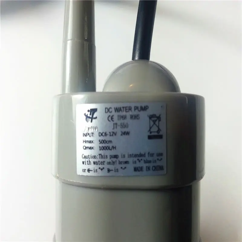 Миниатюрный вертикальный погружной насос постоянного тока с расходом 1000л/ч