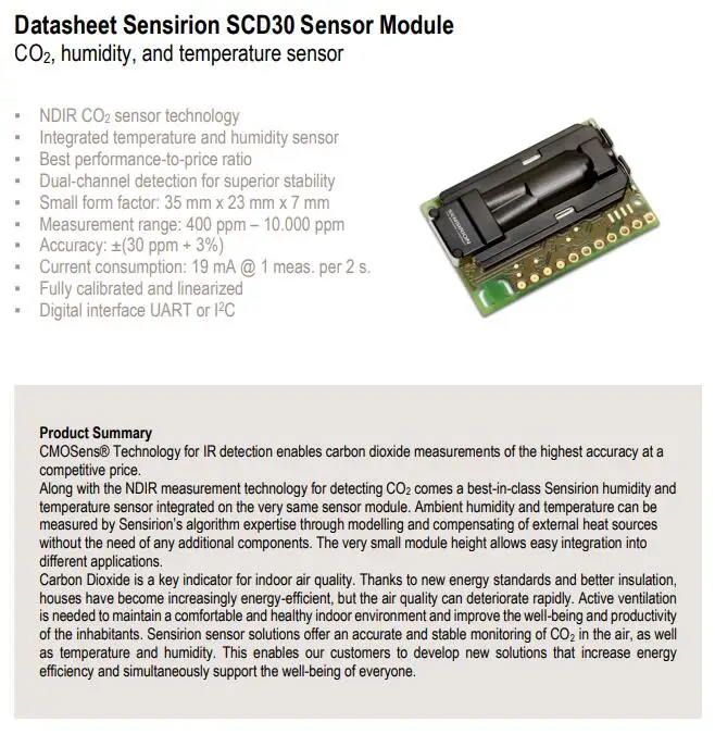1 шт. x SCD30 Датчик качества воздуха модуль для CO2 и RH/T измерения IEC Modbus PWM