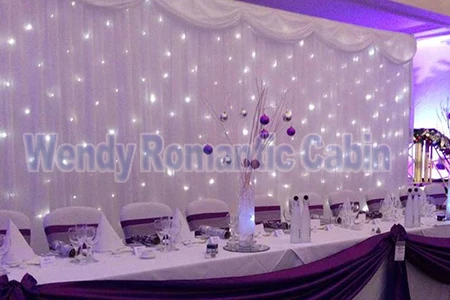 

3M*6M White backdrop with led starlight wedding stage curtain Party Supply