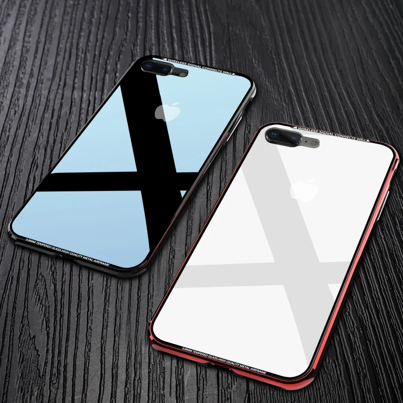 Чехол для iPhone 8 чехол из закаленного стекла прозрачный бампер Apple 7 Plus X мягкий