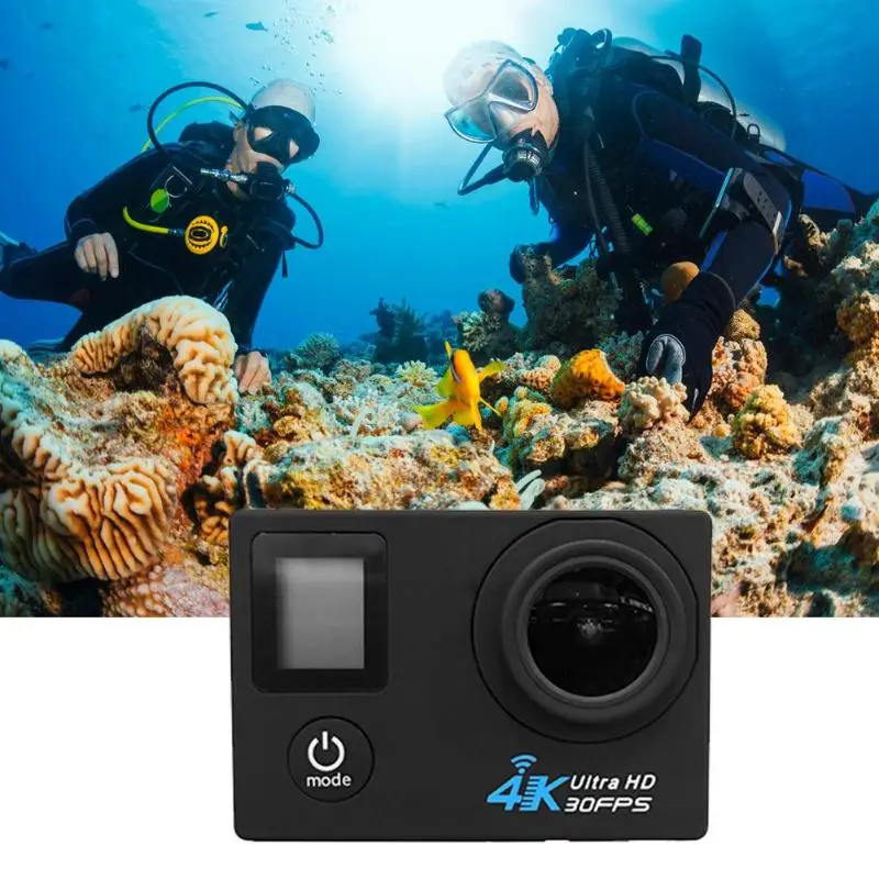 G53DR 4K 1080P wifi Подводная Водонепроницаемая камера 0,66 дюймов+ 20 дюймов двойной экран wifi Высокая Спортивная камера для записи видео на шлем