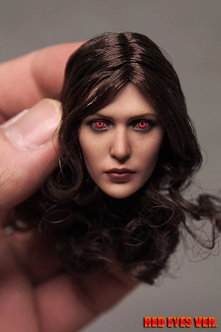 Custom 1/6 Scale красные глаза елизания Олсена Скарлет Голова ведьмы лепка для 12